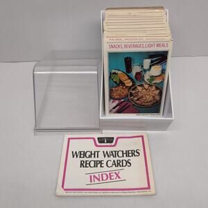 Weight Watchers Recipe Cards w/ Plastic File Box 1974 Incomplete Missing 3 Cards